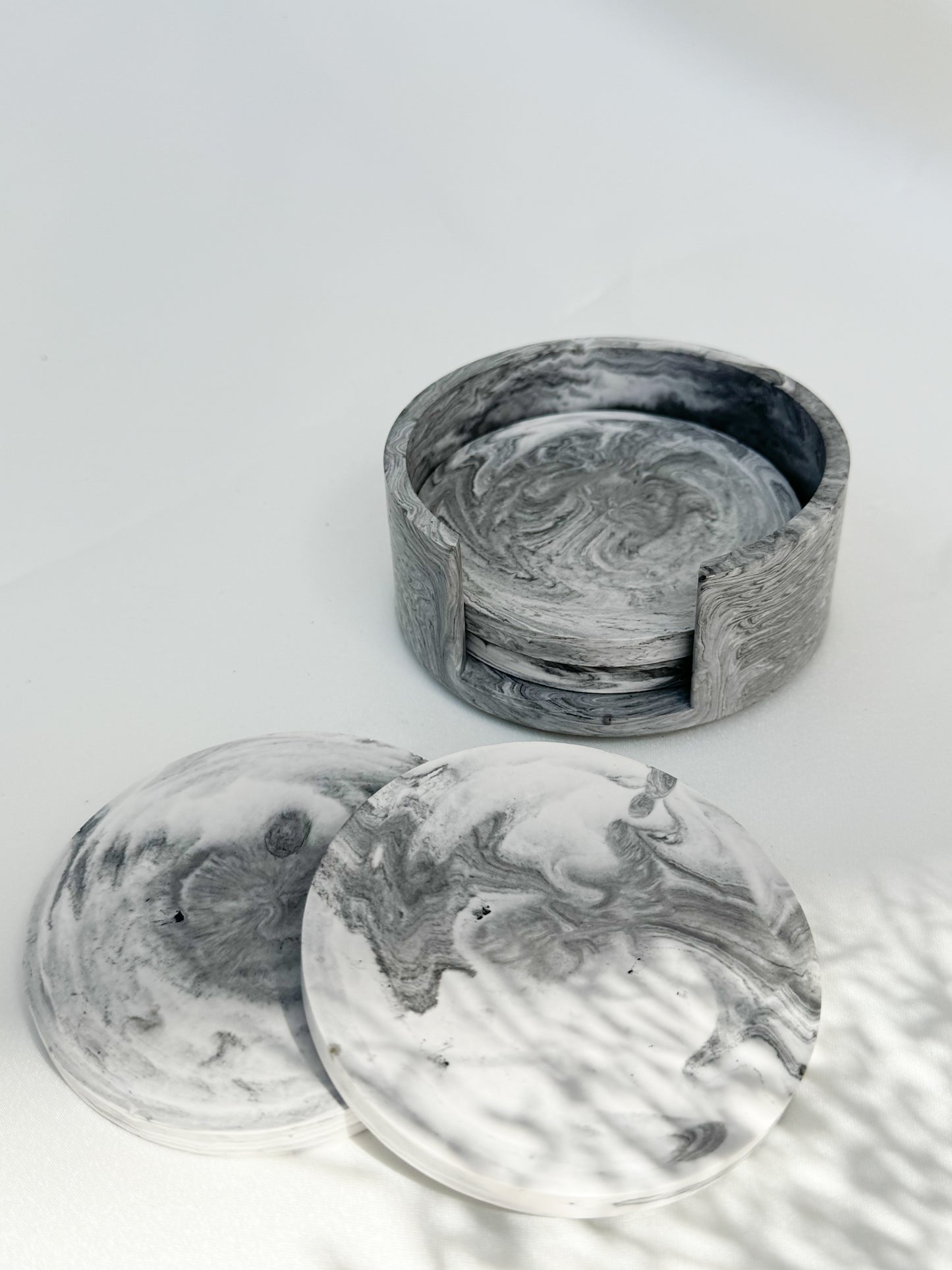 Grey & White Coaster Set