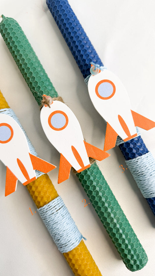 Λαμπάδες με διακοσμητικό πύραυλο ✨