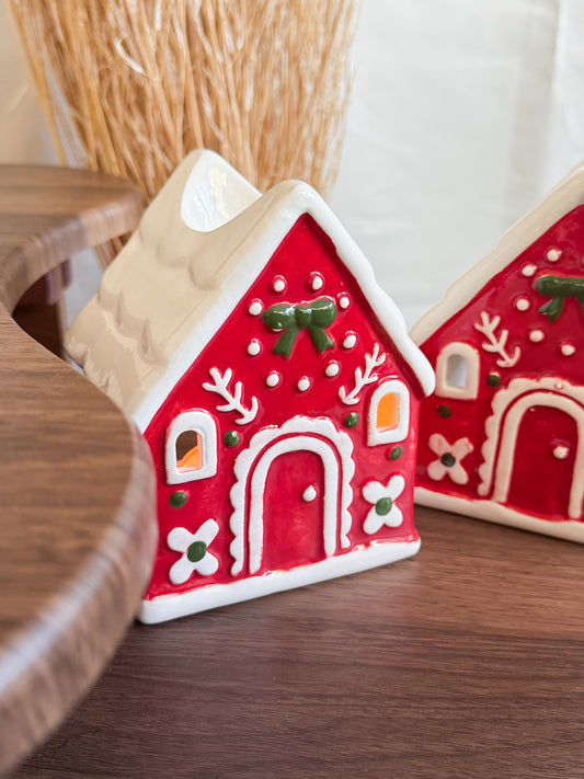 Wax Melter Christmas Red House